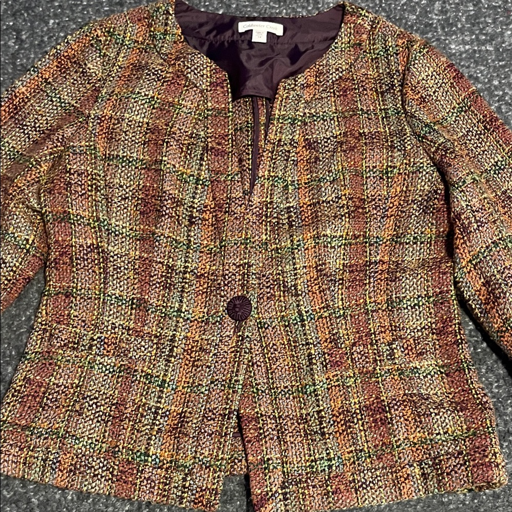 Coldwater Creek Multicolor Plaid Blazer